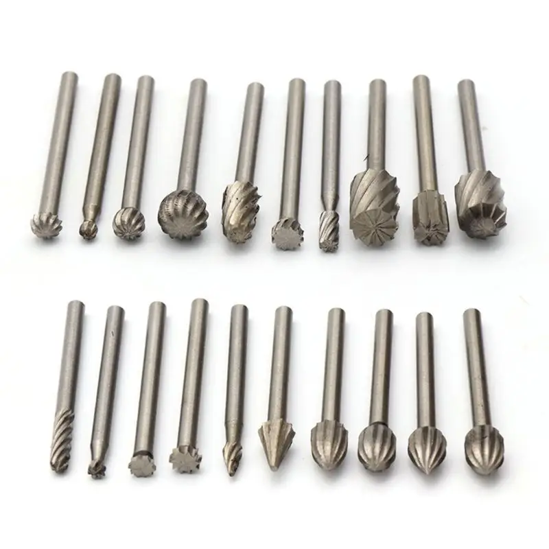 20pcs Solid Carbide Burr Set 3mm/0.118 shank Tungsten Carbide Rotary Files Burrs with 3mm Cutting Head diameter Fits for Woo
20pcs Solid Carbide Burr Set 3mm/0.118 shank Tungsten Carbide Rotary Files Burrs with 3mm Cutting Head diameter Fits for Woo