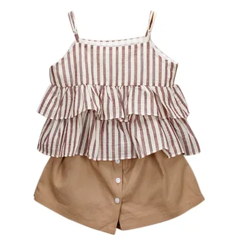 Summer Baby Girls Sleeveless Stripe Print Strap Tops+Skirt Shorts Suits Casual Outfits Sets
Summer Baby Girls Sleeveless Stripe Print Strap Tops+Skirt Shorts Suits Casual Outfits Sets