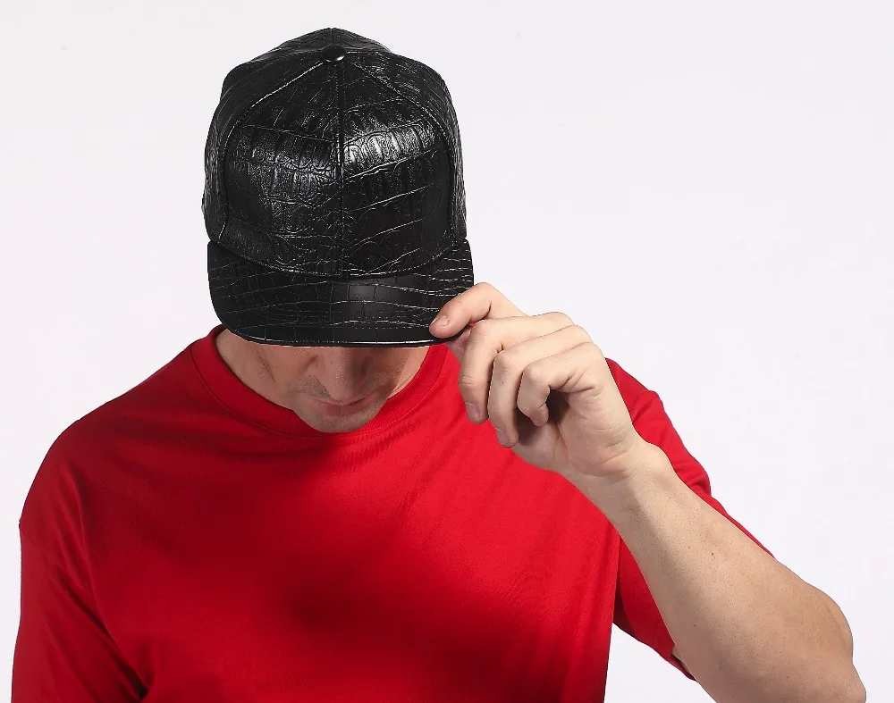 Hip Hop Flat Peak Crocodile PU Leather Strapback Hat Luxury High Fashion Metal Buckle Snapback Baseball Cap
Hip Hop Flat Peak Crocodile PU Leather Strapback Hat Luxury High Fashion Metal Buckle Snapback Baseball Cap