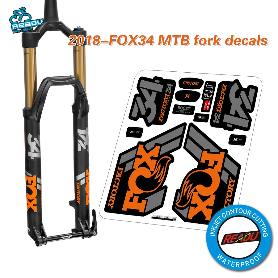 FOX 34 Rhythm 2019 Forks Suspension Factory Decal Sticker Adhesive White-Gray 