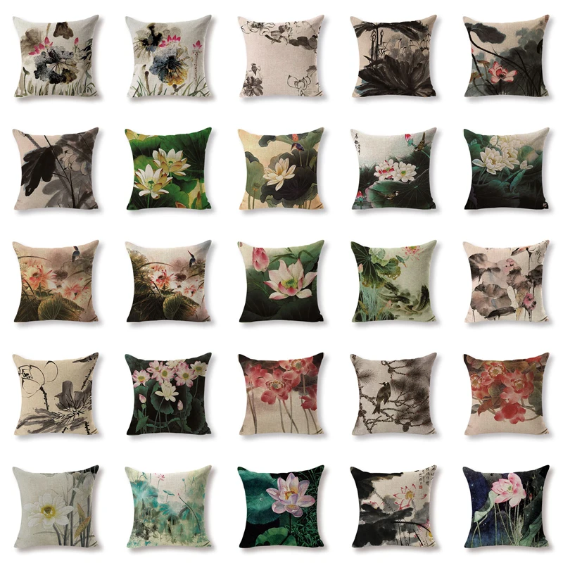 Colorful Cushion Covers Chinese Style Lnk Lotus Couverture Camper 45X45 Linen Pillowcases Car Decorative Flowers Almofada Cover
Colorful Cushion Covers Chinese Style Lnk Lotus Couverture Camper 45X45 Linen Pillowcases Car Decorative Flowers Almofada Cover