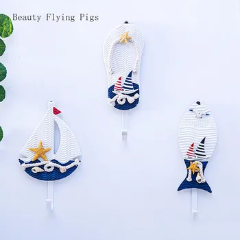 Mediterranean slippers seabird sailing blue and white single hanging wooden iron super weight bearing decorative hook coat hook
Mediterranean slippers seabird sailing blue and white single hanging wooden iron super weight bearing decorative hook coat hook