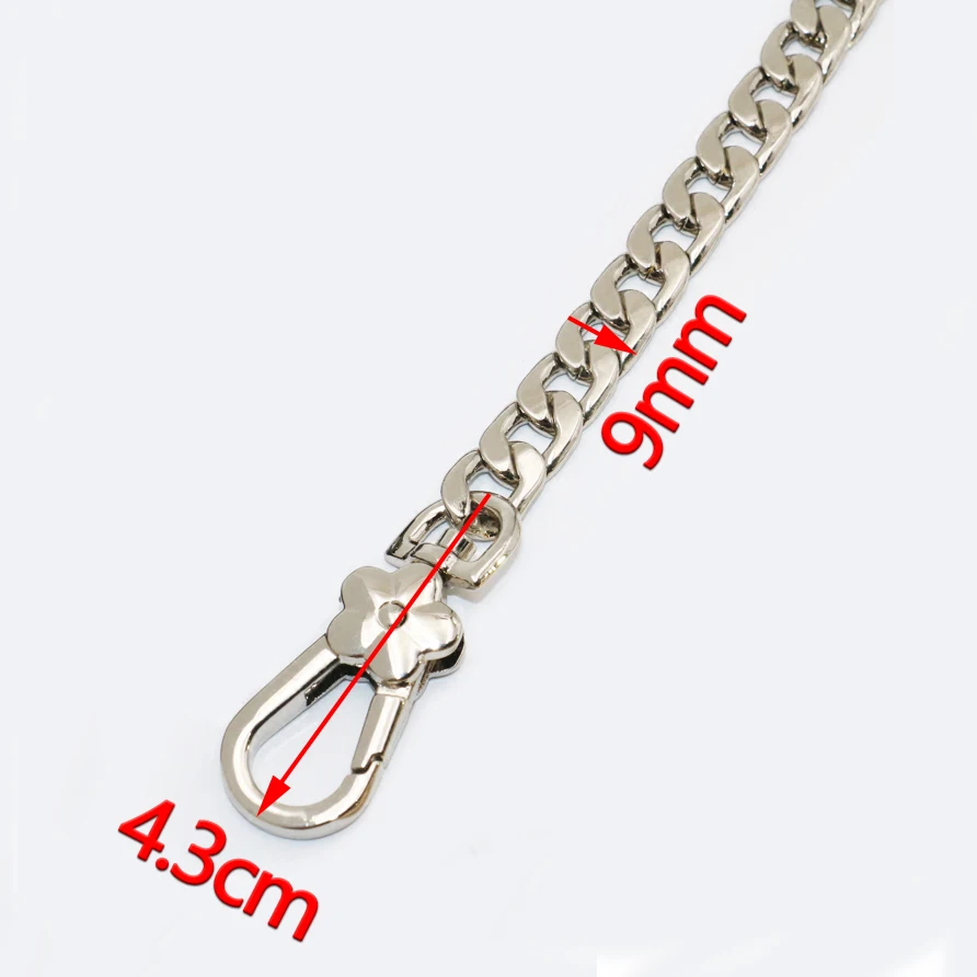 DIY металлическая сменная цепь наплечная сумка ремни 9 мм золото серебро черный