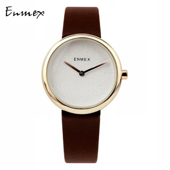 2019 Ladies gift Rounded case watch Enmex simple design leather brief face silver plating quartz fashion wristwatch
2019 Ladies gift Rounded case watch Enmex simple design leather brief face silver plating quartz fashion wristwatch