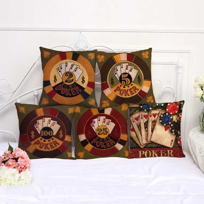 Decorative Pillow Cushion Case Poker Game Number Pillowcase 17.5 Inch Cotton Linen Chair Seat Throw Pillow Cover C1058
Decorative Pillow Cushion Case Poker Game Number Pillowcase 17.5 Inch Cotton Linen Chair Seat Throw Pillow Cover C1058
