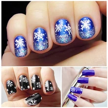 ELECOOL noël flocon de neige Nail Art autocollant haute qualité manucure ongle bricolage Applique argent blanc flocon de neige étoiles autocollants(China)