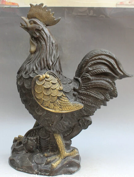 JP S0522 20" Old Chinese Bronze Wealth Zodiac Year Rooster Cock chicken Statue sculpture
JP S0522 20" Old Chinese Bronze Wealth Zodiac Year Rooster Cock chicken Statue sculpture