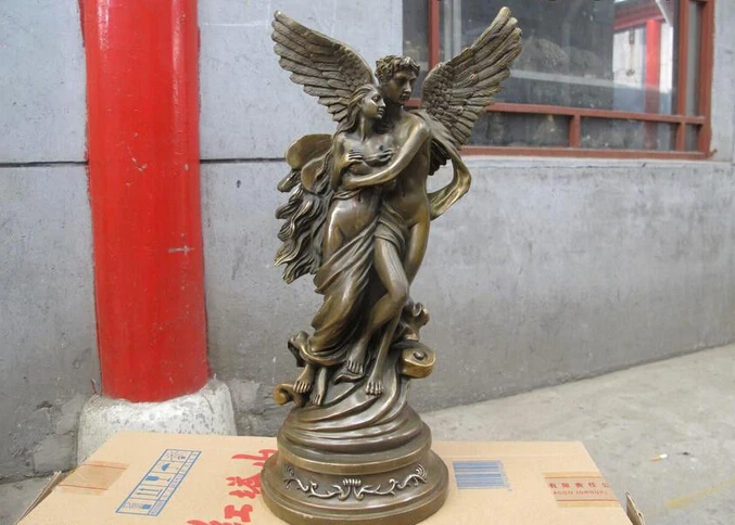 wholesale factory 19"Western Bronze Copper Love angel with wings Art Sculpture
wholesale factory 19"Western Bronze Copper Love angel with wings Art Sculpture