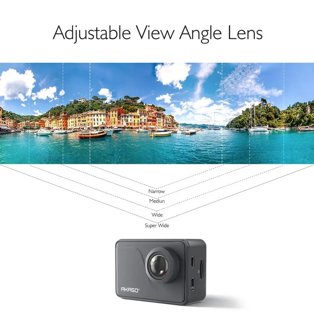 Экшн камера AKASO V50 Pro 4K/30fps 20 МП Wi Fi сенсорный экран водонепроницаемость до 30