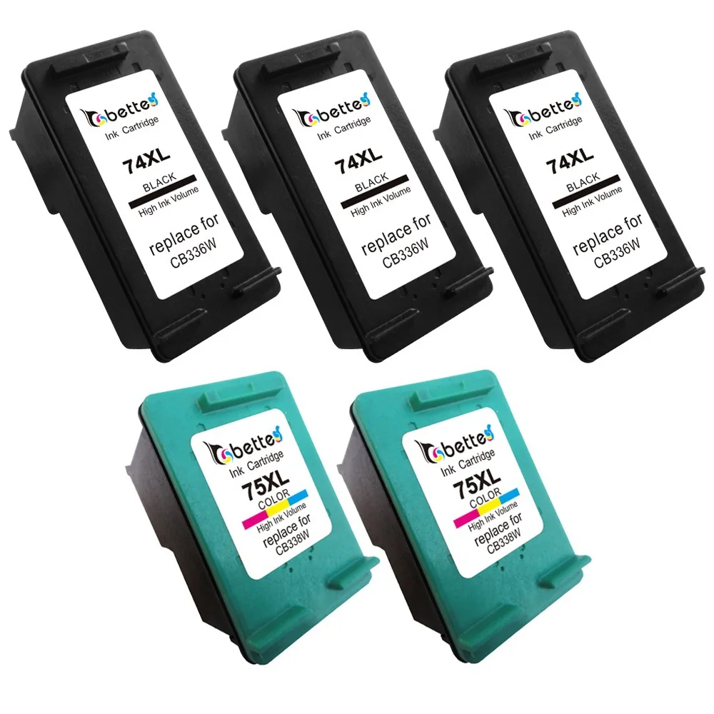 5X,Ink Cartridge for HP 74XL 75XL 74 75 Photosmart C5200 C5240 C5250 C5270 C5273 C5275 C5280 C5283 C5288 C5290 C5293 D5300 D5345
5X,Ink Cartridge for HP 74XL 75XL 74 75 Photosmart C5200 C5240 C5250 C5270 C5273 C5275 C5280 C5283 C5288 C5290 C5293 D5300 D5345