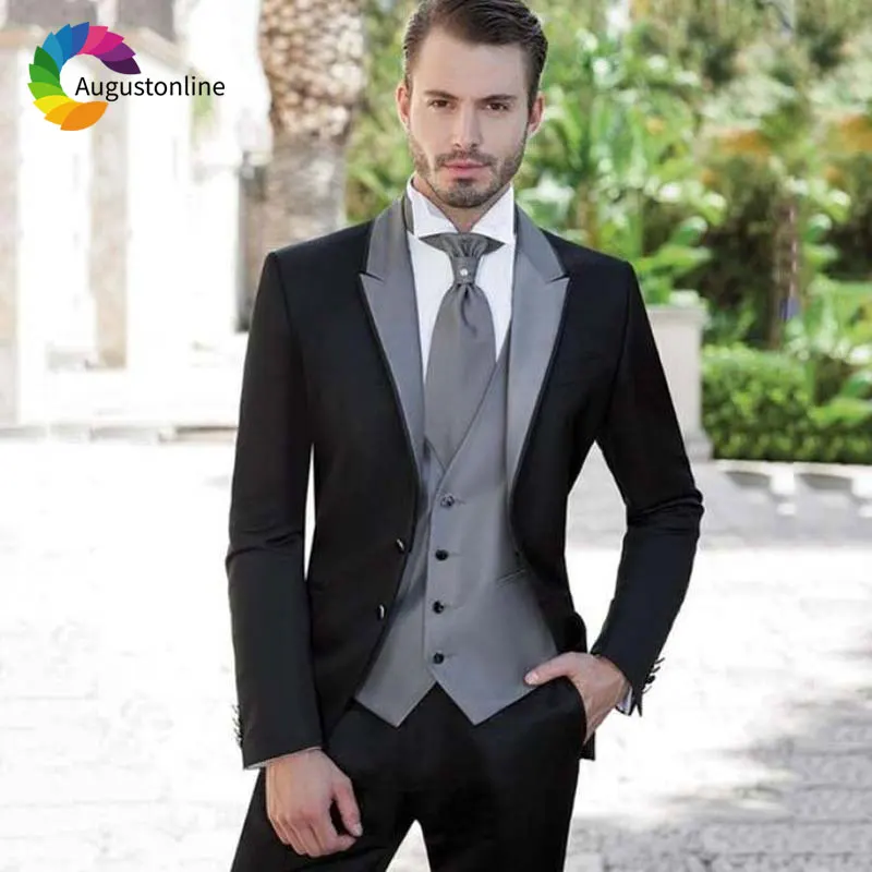 Grey Mens Suits 2018 Wedding Suits for Groom Tuxedos Jacket Pant Vest 3 Piece Groomsmen Suits Regular Big Sizes Costume Homme
Grey Mens Suits 2018 Wedding Suits for Groom Tuxedos Jacket Pant Vest 3 Piece Groomsmen Suits Regular Big Sizes Costume Homme