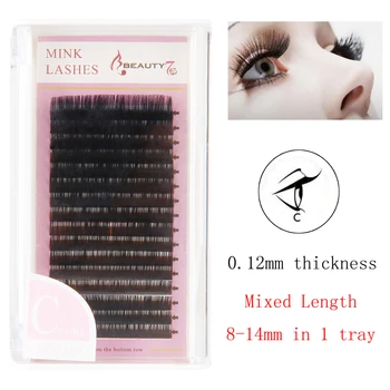 Beauty7 1PCS C Curl 0.12mm*8-14mm Mixed Lashes Makeup False Eyelash Mink Eyelash Extension volume lashes Individual Eyelashes
Beauty7 1PCS C Curl 0.12mm*8-14mm Mixed Lashes Makeup False Eyelash Mink Eyelash Extension volume lashes Individual Eyelashes