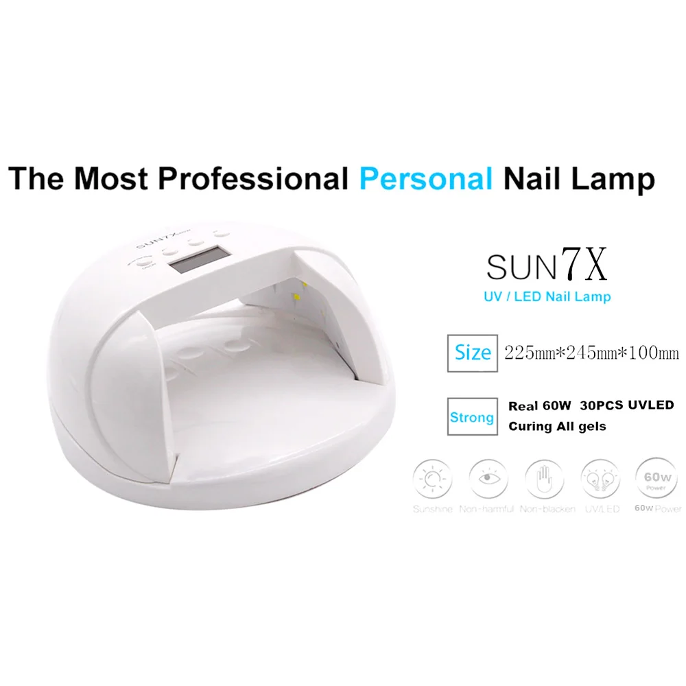 60W SUN7X UV Lamp UV Led Lamp Nail Led Nail Lamp Lampa Led Manicure Quick Dry Gel Polish Curing Lighting Nails Dryer
60W SUN7X UV Lamp UV Led Lamp Nail Led Nail Lamp Lampa Led Manicure Quick Dry Gel Polish Curing Lighting Nails Dryer