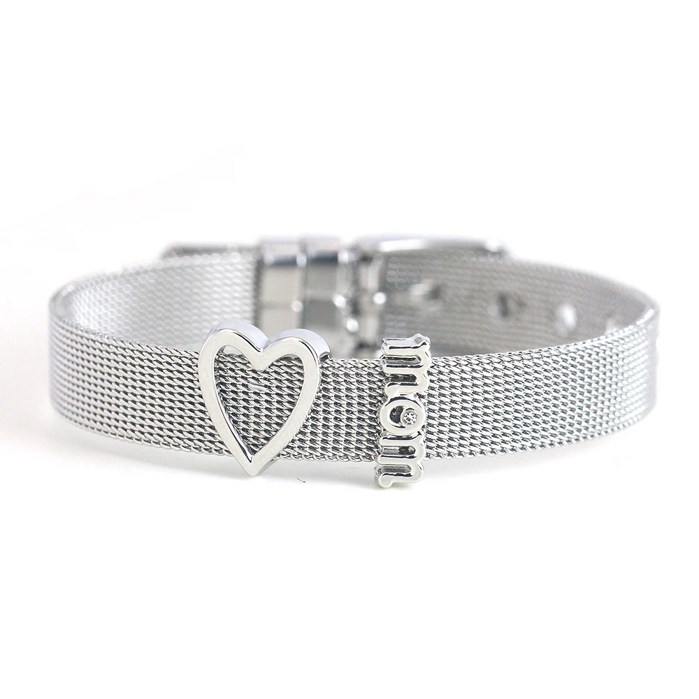 Legenstar Best Mom Love Heart Slide Charms Keeper Bracelets Stainless Steel Mesh Pulseras DIY Charm Jewelry for Mothers Day Gift
Legenstar Best Mom Love Heart Slide Charms Keeper Bracelets Stainless Steel Mesh Pulseras DIY Charm Jewelry for Mothers Day Gift