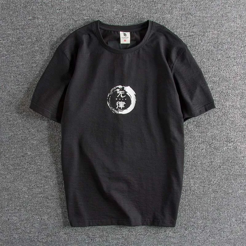 2019 new arrival Back embroidery pattern slub cotton short-sleeved summer men's T-shirt plus size tops wholesale 
2019 new arrival Back embroidery pattern slub cotton short-sleeved summer men's T-shirt plus size tops wholesale