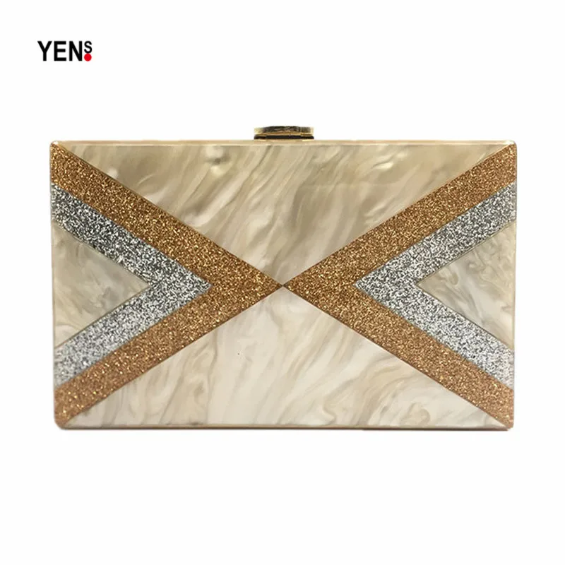 Yens Women Vintage Champagne Acrylic Clutch New Evening Party Bag Casual Bling Striped Wedding Bridesmaid bag Patchwork Acrylic
Yens Women Vintage Champagne Acrylic Clutch New Evening Party Bag Casual Bling Striped Wedding Bridesmaid bag Patchwork Acrylic