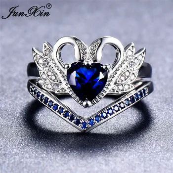 Cute Red Purple Blue Swan Heart Ring Set Fashion Silver Color Wave Engagement Ring Promise Wedding Rings For Women
Cute Red Purple Blue Swan Heart Ring Set Fashion Silver Color Wave Engagement Ring Promise Wedding Rings For Women