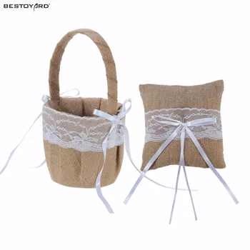 Set of 6*6'' Generic Burlap Jute & Lace Flower Basket Ring Bearer Pillow Cushion Rustic Country Wedding 
Set of 6*6'' Generic Burlap Jute & Lace Flower Basket Ring Bearer Pillow Cushion Rustic Country Wedding