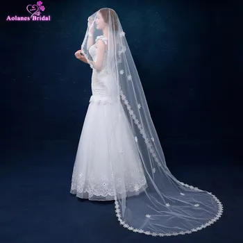 AOLANES 2.5 Meters Wedding Accessories Appliques Tulle Long Wedding Veils Long Lace Edge Bridal Veils veu de noiva longo 2018
AOLANES 2.5 Meters Wedding Accessories Appliques Tulle Long Wedding Veils Long Lace Edge Bridal Veils veu de noiva longo 2018