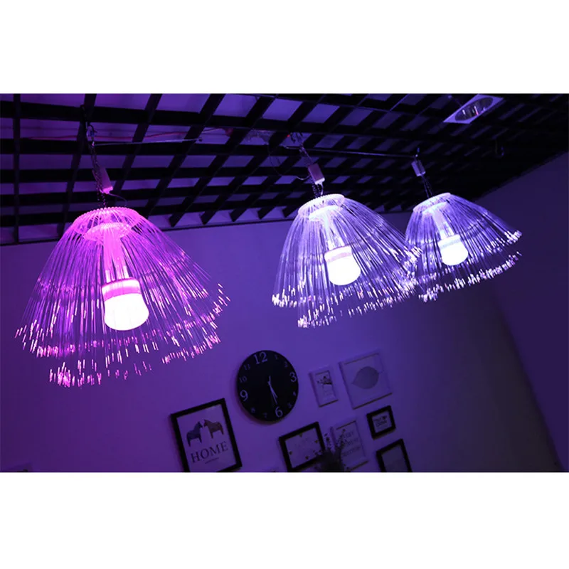 Открытый волоконно-оптический Медузы фонарь лампа 60 см светодиодный гирлянда