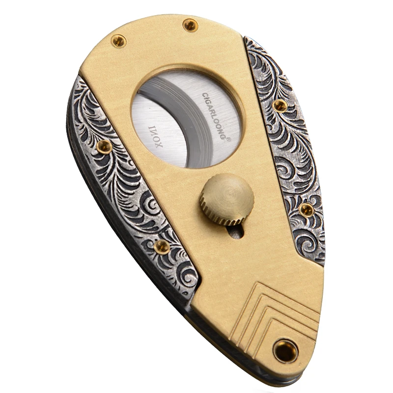 Luxury Stainless Steel Retro Style Slide Rail Sharp Golden&Silvery Cigar Knife Cigar Cutter W/ Gift Box
Luxury Stainless Steel Retro Style Slide Rail Sharp Golden&Silvery Cigar Knife Cigar Cutter W/ Gift Box
