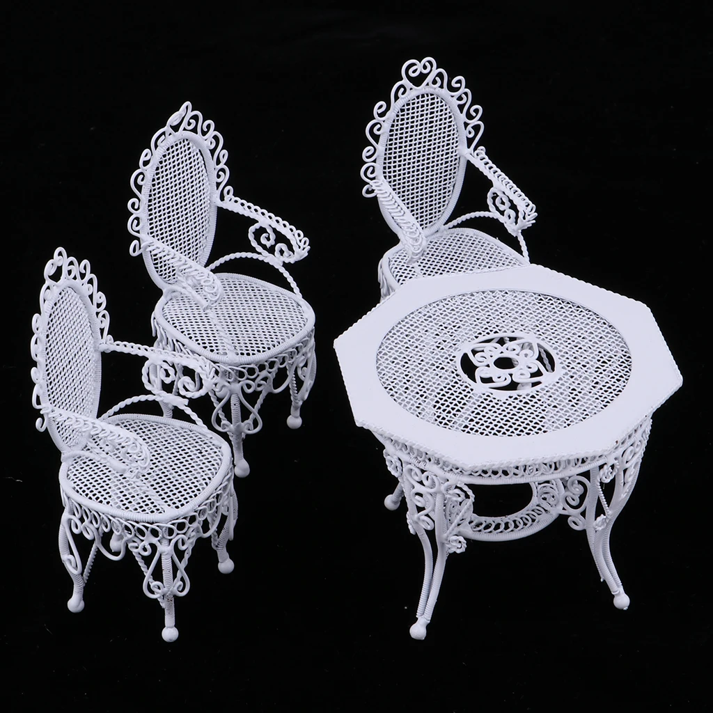 Dollhouse Miniature Table and Chairs Set, Iron and Octagonal Designed, for 1:12 Dollhouse Kitchen/Living Room/Garden Decor
Dollhouse Miniature Table and Chairs Set, Iron and Octagonal Designed, for 1:12 Dollhouse Kitchen/Living Room/Garden Decor