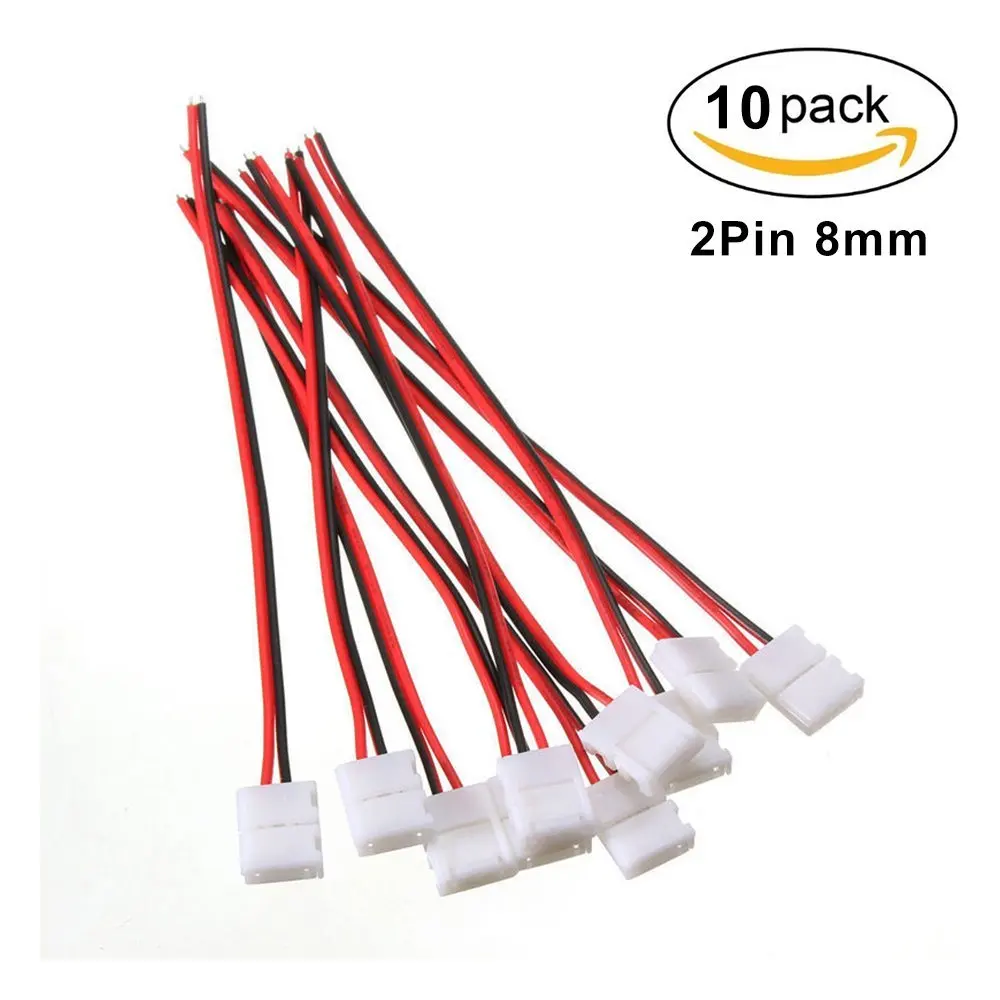 10pcs Pack Strip Wire Solderless Snap Down 2Pin Conductor LED Strip Connector for 10mm/8mm Wide 5050 3528 Single Color LED strip
10pcs Pack Strip Wire Solderless Snap Down 2Pin Conductor LED Strip Connector for 10mm/8mm Wide 5050 3528 Single Color LED strip