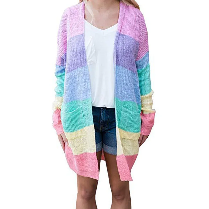 NORMOV Warm Women Sweaters Fashion Striped Patchwork Long Sleeve With Pocket Acrylic Cardigans Casual Feminina Sweaters
NORMOV Warm Women Sweaters Fashion Striped Patchwork Long Sleeve With Pocket Acrylic Cardigans Casual Feminina Sweaters