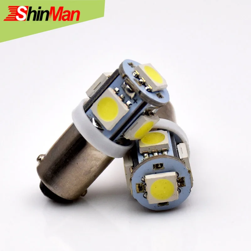 ShinMan 10pcs 12V BA9S 5050 5led CAR Interior light for Car led Instrument lights Dome light Reading Light lamp
ShinMan 10pcs 12V BA9S 5050 5led CAR Interior light for Car led Instrument lights Dome light Reading Light lamp
