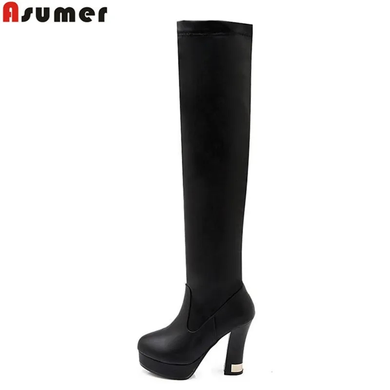 Women boots Thigh High Boots Platform Chunky Thick Heels Sexy Fashion Winter Over the Knee Boots Plus Size Black White
Women boots Thigh High Boots Platform Chunky Thick Heels Sexy Fashion Winter Over the Knee Boots Plus Size Black White