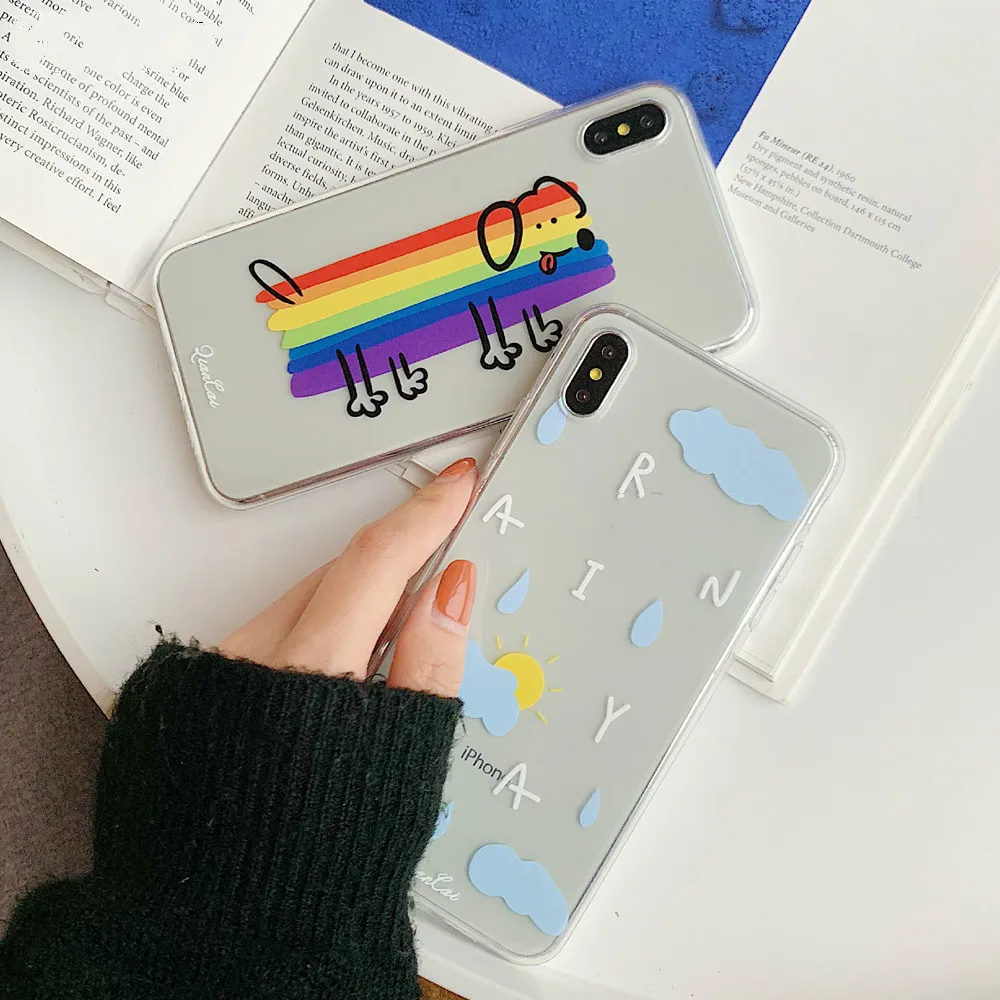 Transparent illustration rainbow dog Phone Case For iPhone7 8 6 thin transparent TPU soft shell phone Case For iPhoneX XR Cover
Transparent illustration rainbow dog Phone Case For iPhone7 8 6 thin transparent TPU soft shell phone Case For iPhoneX XR Cover