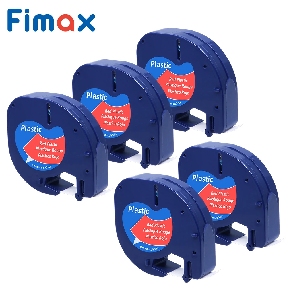 5 шт. пластиковые этикетки совместимые с DYMO LetraTag 91203 91223 91333 59424 0 12 мм * 4 м (1/2 дюйма x 13