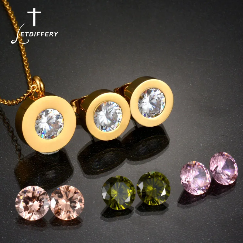 Letdiffery Exchangeable CZ Stone Jewelry Set Stainless Steel Crystal Bride Wedding Necklace Earrings Set For Female Party Gift
Letdiffery Exchangeable CZ Stone Jewelry Set Stainless Steel Crystal Bride Wedding Necklace Earrings Set For Female Party Gift
