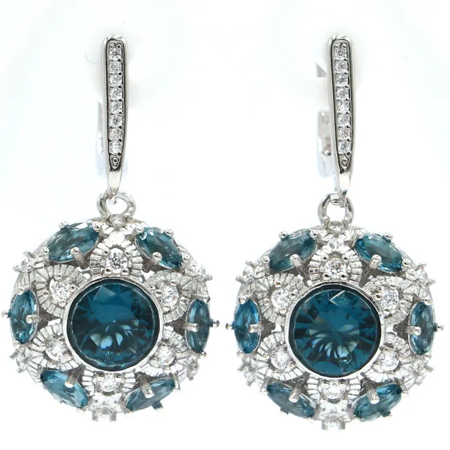 SheCrown Hollow London Blue Topaz White CZ Engagement Ladies Silver Earrings 36x20mm
SheCrown Hollow London Blue Topaz White CZ Engagement Ladies Silver Earrings 36x20mm