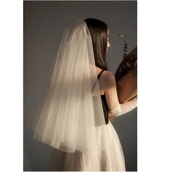 2019 Bridal Veils weeding Veils short white Ivory Tulle with comb Double layers Elbow Length Voiles Mariage velos de novia Tulle
2019 Bridal Veils weeding Veils short white Ivory Tulle with comb Double layers Elbow Length Voiles Mariage velos de novia Tulle
