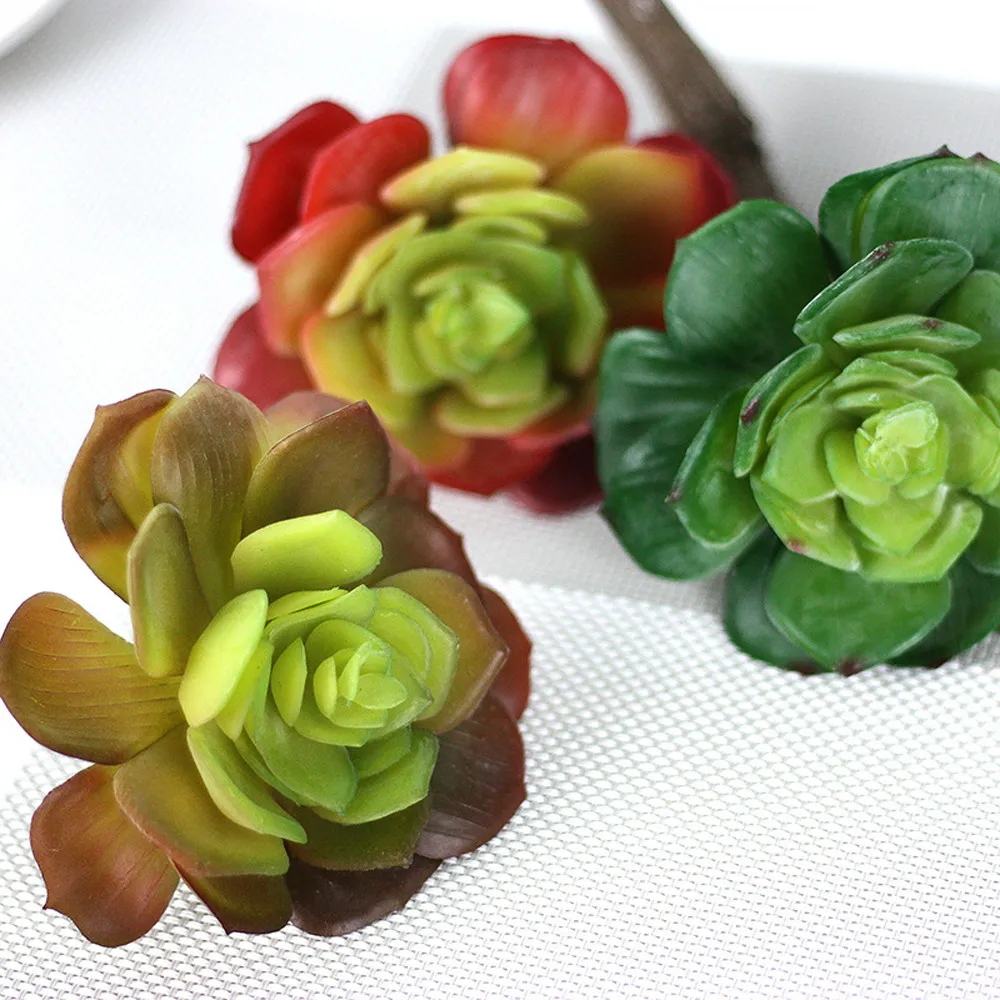 Artifical Plastic Succulent Plant Cactus Echeveria Flower Home Office Decor Gift Hot Sale