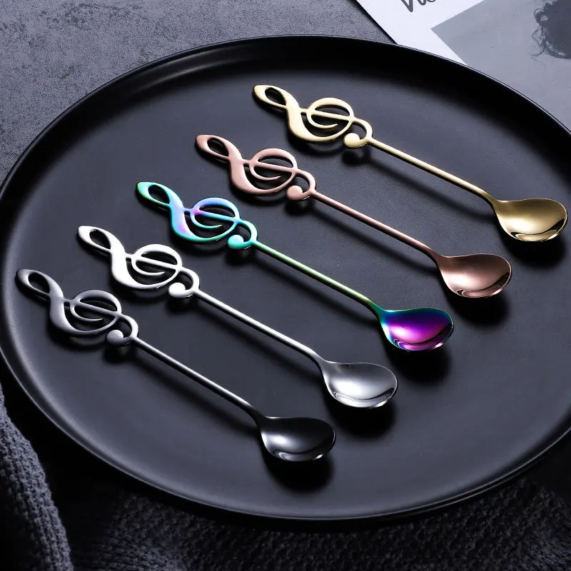 Stainless Steel Spoon Coffee Music Note Spoon teaspoon creative spoons dessert spoon Long Handle Tableware 1 PC
Stainless Steel Spoon Coffee Music Note Spoon teaspoon creative spoons dessert spoon Long Handle Tableware 1 PC