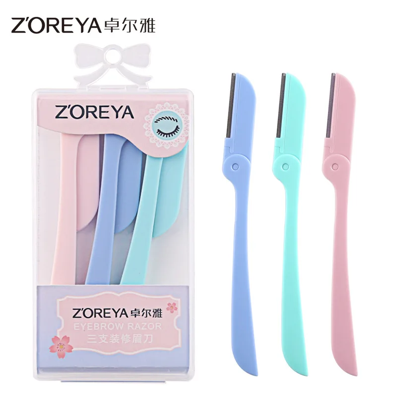 ZOREYA 3 sticks folding plastic eyebrow shaping knife ladies professional shaving eyebrows blade beauty tools wholesale
ZOREYA 3 sticks folding plastic eyebrow shaping knife ladies professional shaving eyebrows blade beauty tools wholesale