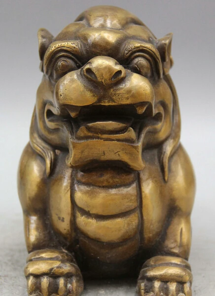 JP S0524 8" Chinese Copper Animal Fengshui Beast Pi Xiu Unicorn Sculpture Statue
JP S0524 8" Chinese Copper Animal Fengshui Beast Pi Xiu Unicorn Sculpture Statue