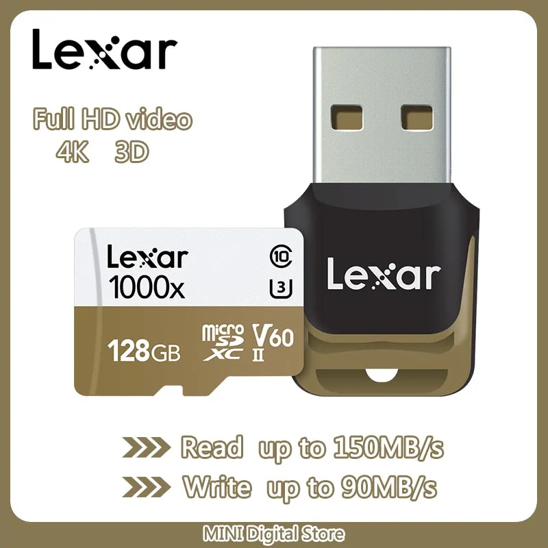 Original Lexar Micro SD 128GB Memory Card 16GB 32GB UHS-II U3 Max 150MB/s 64GB Class10 cartao de memoria tarjeta micro sd
Original Lexar Micro SD 128GB Memory Card 16GB 32GB UHS-II U3 Max 150MB/s 64GB Class10 cartao de memoria tarjeta micro sd