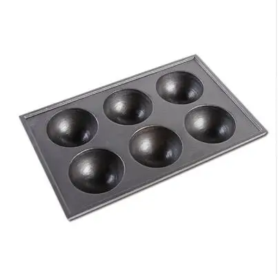 Free shipping 1 pcs 80MM big size Takoyaki pan / 6 holes/pan with Nonstick coating/ iron | Бытовая техника