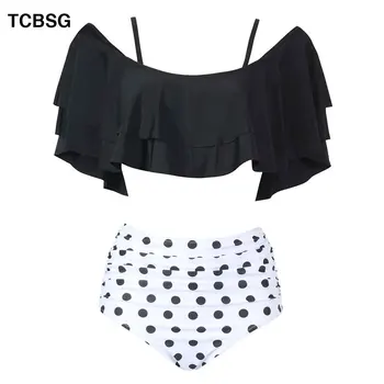 TCBSG 2019 Sexy Women High Neck Bikini Plus Size Swimwear Lace Retro Halter Top Bikini Set Printed Dot Summer Beach Wear Suit
TCBSG 2019 Sexy Women High Neck Bikini Plus Size Swimwear Lace Retro Halter Top Bikini Set Printed Dot Summer Beach Wear Suit