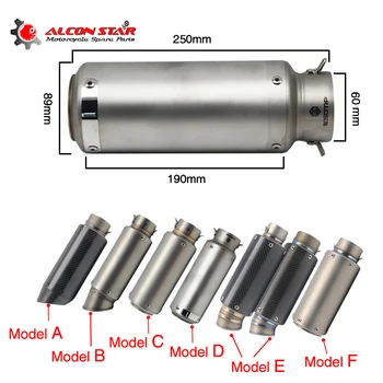 Alconstar- 51mm/60mm Motorcycle Exhaust Muffler Carbon Fiber Motocross Off Road Exhaust Pipe NINJA CRF 230 MT07 TMAX530 XMAX CBR
Alconstar- 51mm/60mm Motorcycle Exhaust Muffler Carbon Fiber Motocross Off Road Exhaust Pipe NINJA CRF 230 MT07 TMAX530 XMAX CBR