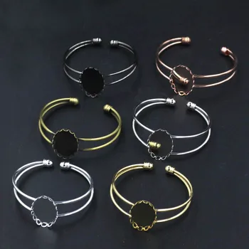 18*25mm Open Cuff Bangle Settings Blank Bases Oval Lace Bezel Glass Cabochon Bracelet Findings DIY Making Multi-color Plated
18*25mm Open Cuff Bangle Settings Blank Bases Oval Lace Bezel Glass Cabochon Bracelet Findings DIY Making Multi-color Plated