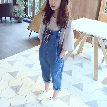 Spring Children Denim Overalls Girls Denim Jumpsuit + T-shirt 2PCS Set Teenage Autumn Kids Pants Girls Clothing H74
Spring Children Denim Overalls Girls Denim Jumpsuit + T-shirt 2PCS Set Teenage Autumn Kids Pants Girls Clothing H74