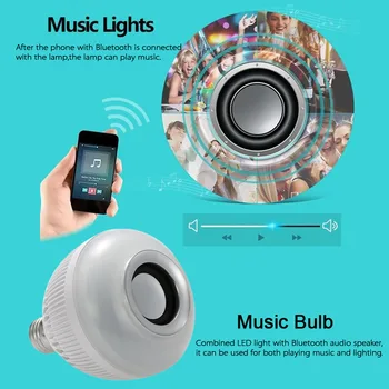 Wireless Bluetooth Music LED Bulb 6W E27 Audio Speaker 12W Power RGBW Music Playing Light Lamp with 24 Keys IR Remote Control
Wireless Bluetooth Music LED Bulb 6W E27 Audio Speaker 12W Power RGBW Music Playing Light Lamp with 24 Keys IR Remote Control
