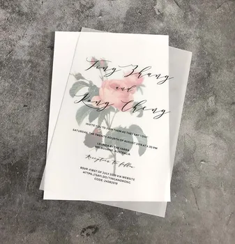 Customized Floral Vellum Paper Wedding Invitation with Envelope AI008 
Customized Floral Vellum Paper Wedding Invitation with Envelope AI008