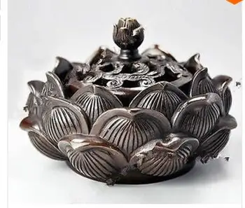 collecting OLD copper Elaborate Old crafts Brass Exquisite Chinese collectable burner BRASS statue lotus flower censer 
collecting OLD copper Elaborate Old crafts Brass Exquisite Chinese collectable burner BRASS statue lotus flower censer