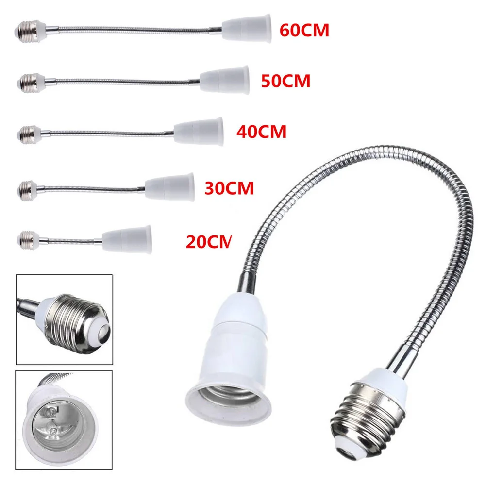 E27 LED Light Bulb Lamp Holder Flexible Extension Adapter Socket 20/30/40/50/60cm Lamp Holder Base Converter
E27 LED Light Bulb Lamp Holder Flexible Extension Adapter Socket 20/30/40/50/60cm Lamp Holder Base Converter