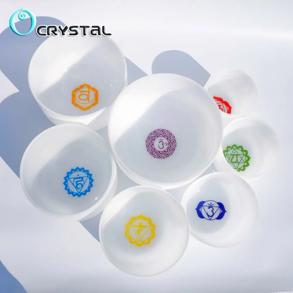 Chakra design set of 7 PCS 6"-12" Note CDEFGAB Frosted Quartz Crystal Singing Bowl
Chakra design set of 7 PCS 6"-12" Note CDEFGAB Frosted Quartz Crystal Singing Bowl